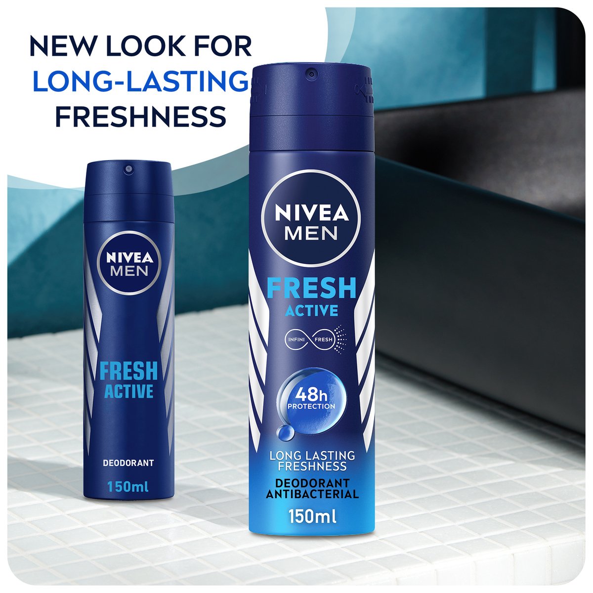 Nivea Men Antiperspirant Spray for Men Fresh Active 2 x 150 ml
