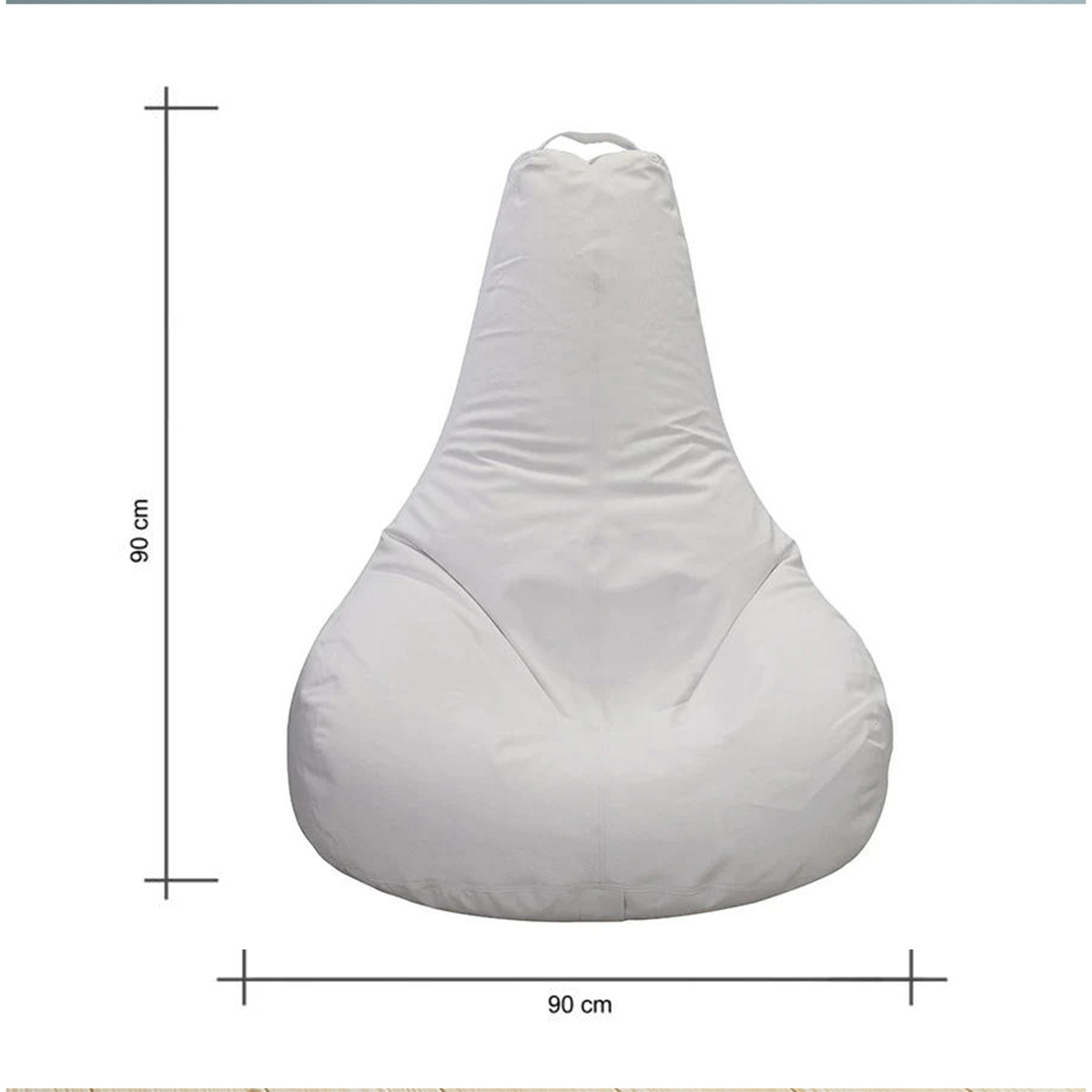 Cotton Home Tear Drop Bean Bag White 90x90cm