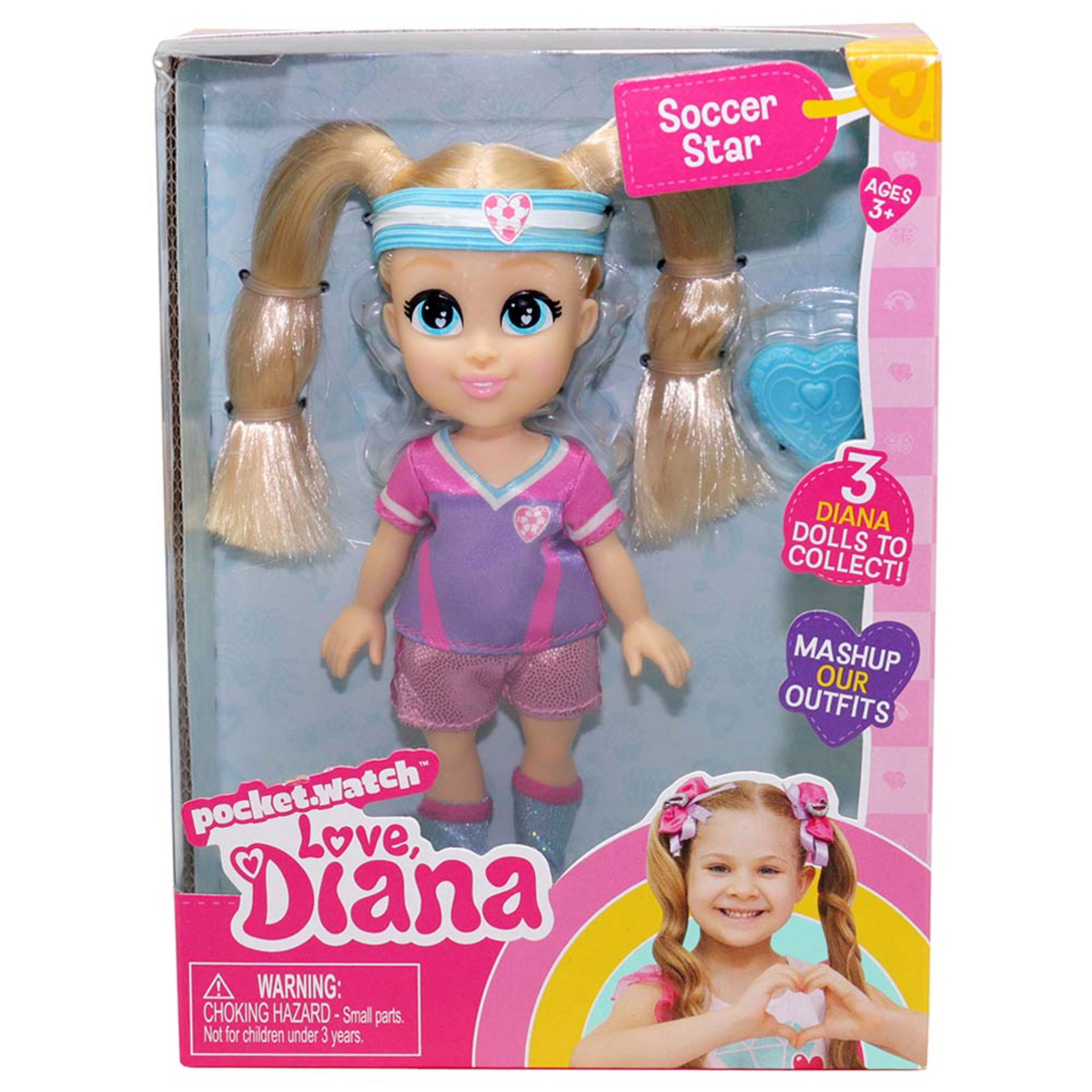 Love Diana Soccer Star Doll, 6 inches, Pink, 20517