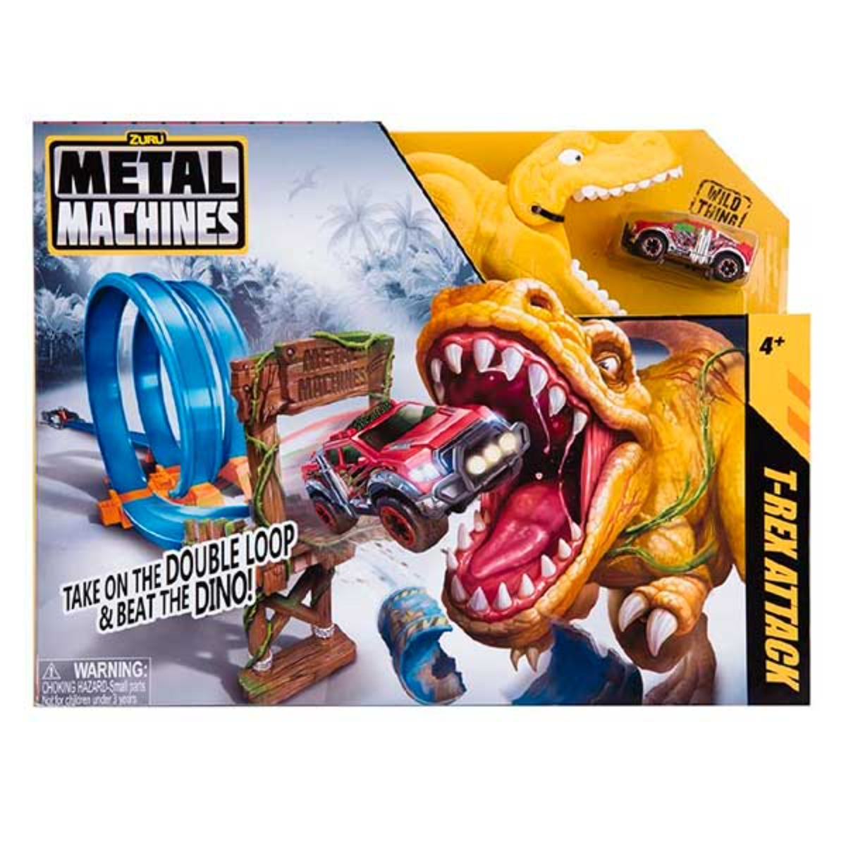 Metal Machines T-Rex Attack Building Trackset with Mini Racing Car 6702