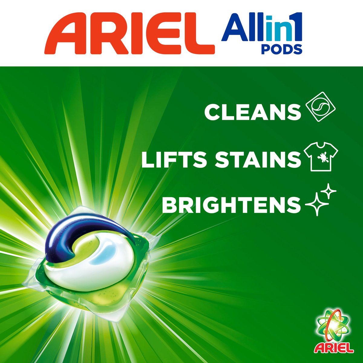 Ariel All in 1 Pods Original Scent Liquid Detergent Capsules Value Pack 15 pcs