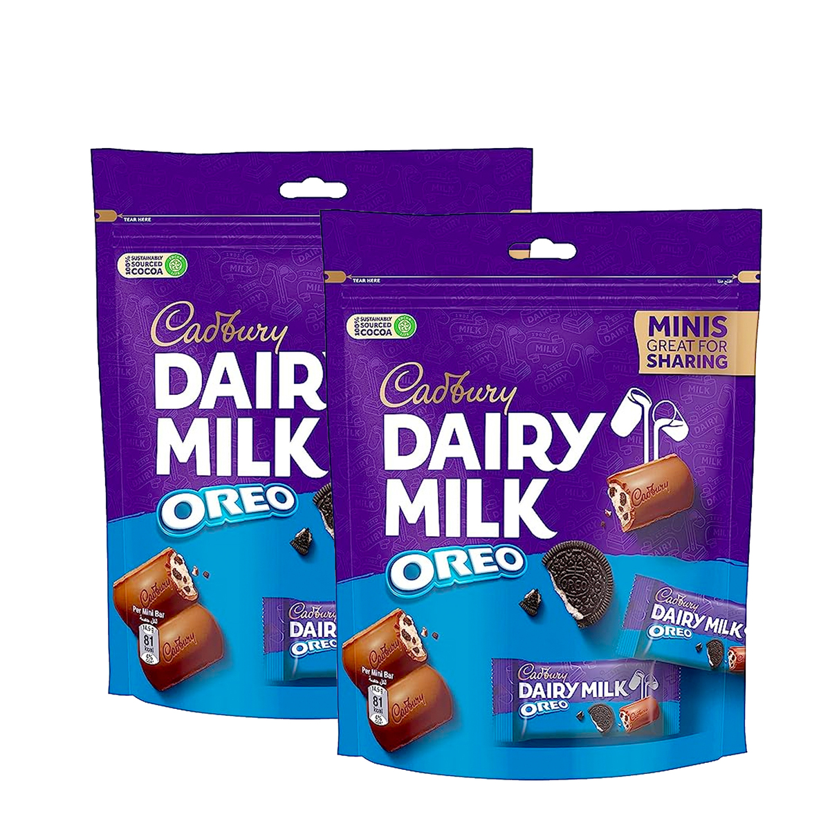 Cadbury Dairy Milk Chocolate Minis With Oreo Value Pack 2 x 159.5 g