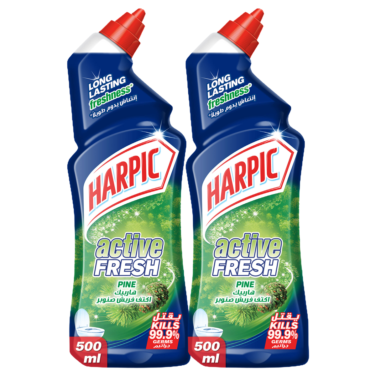 Harpic Pine Active Fresh Toilet Cleaner Value Pack 2 x 500 ml