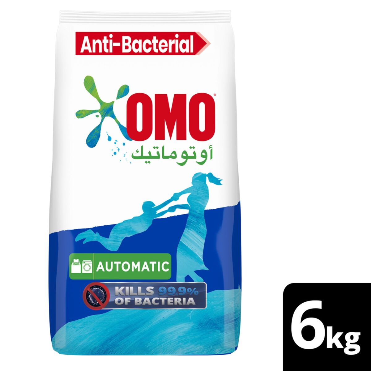 Buy Omo Automatic Anti-Bacterial Washing Powder 6 kg Online at Best Price | Front load washing powders | Lulu KSA in Kuwait