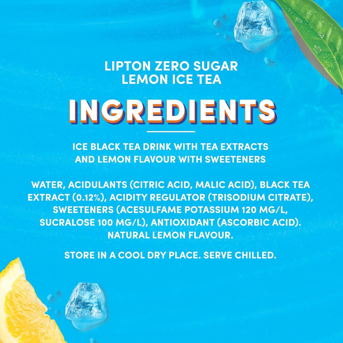 ليبتون شاي الليمون المثلج خالي من السكر  6 × 320 مل