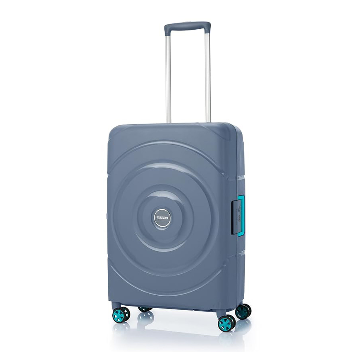American Tourister Circurity Spinner Hard Trolley with TSA Combination Lock, 55 cm, Azure Grey