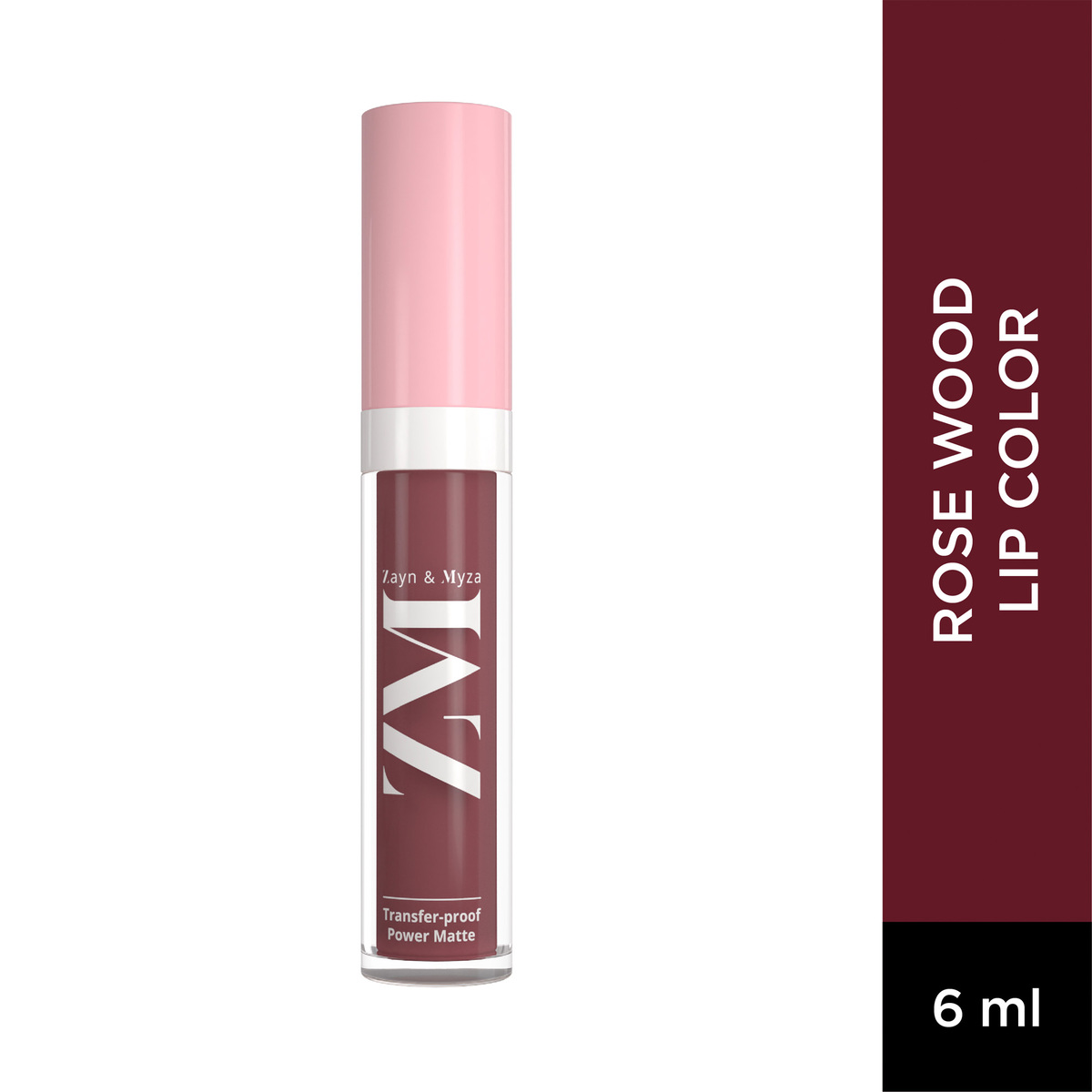 Zayn & Myza Transfer-Proof Power Matte Finish Lip Color, Rose Wood Nude, 6 ml
