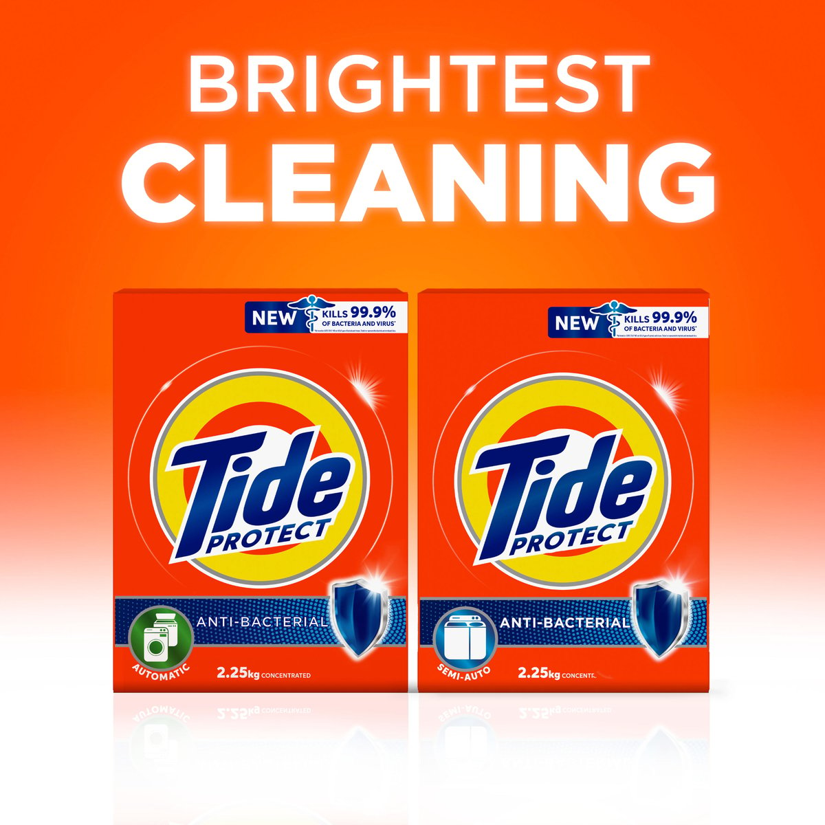 Tide Semi-Automatic Protect Antibacterial Laundry Detergent Original Scent 2.25 kg