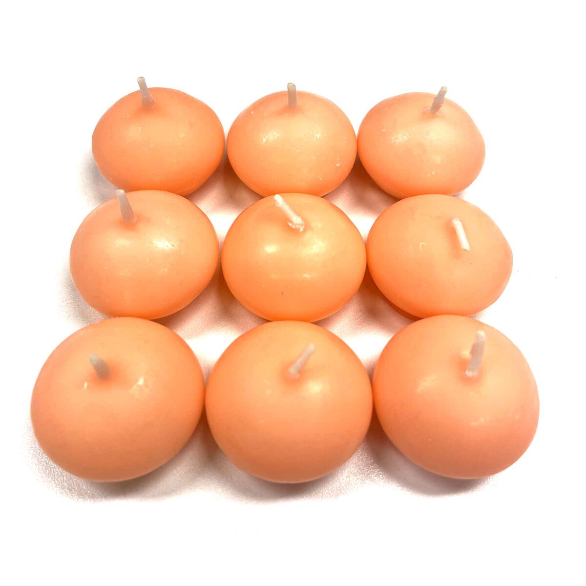 Maple Leaf Scented Floating Candle Set 9pcs Orange Citrus Blossom
