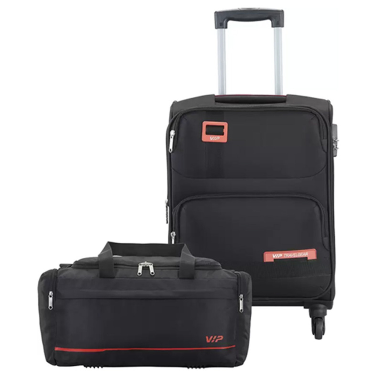 VIP Domina 4 Wheel Soft Trolley 55cm Black + Duffle Bag
