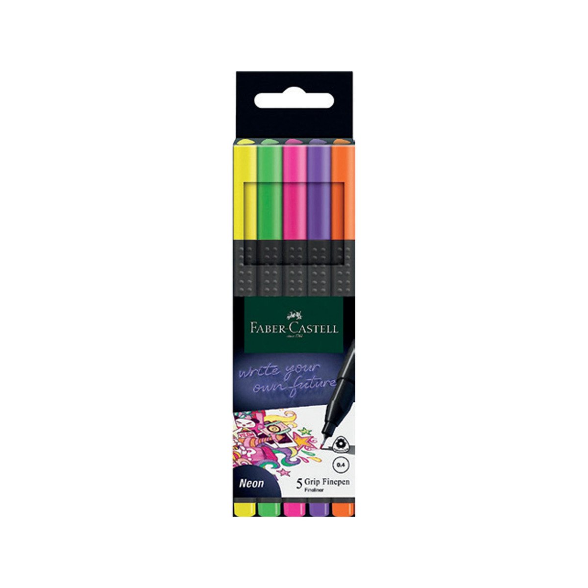 Faber-Castell Grip Fine pen 0.4mm Neon 5s