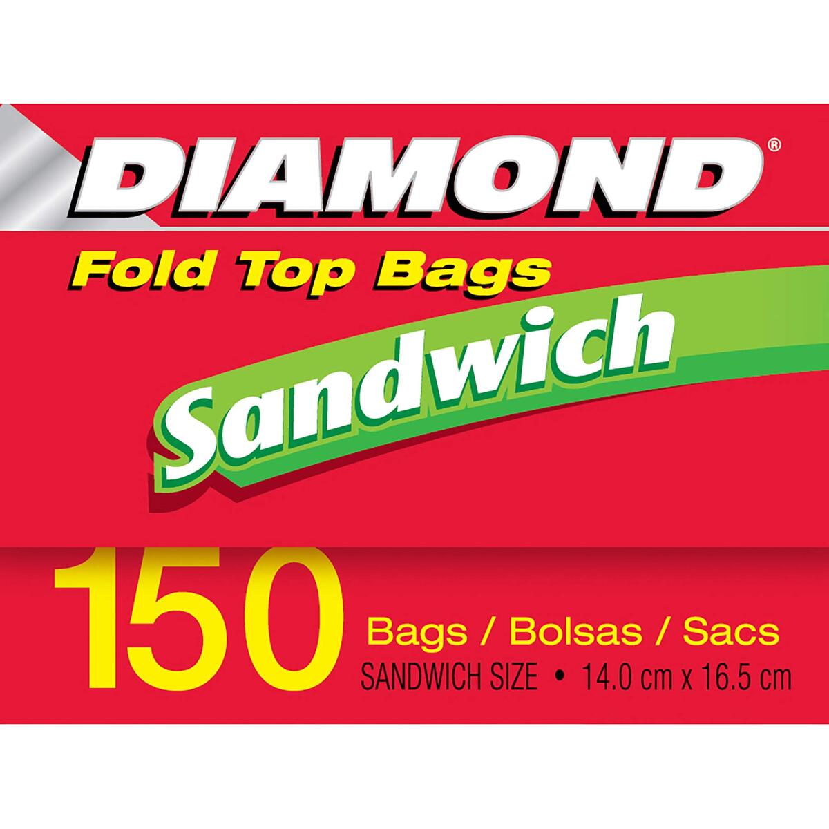 Diamond Sandwich Fold Top Bags 14cmx16.5cm 150 pcs