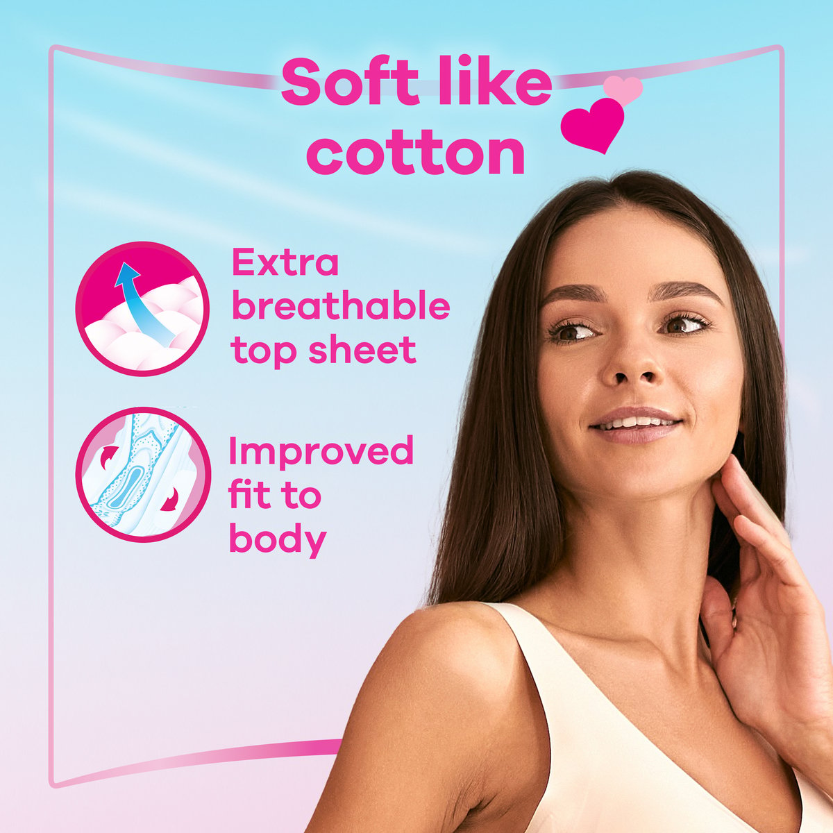 Always Cotton Skin Love Sanitary Pads Large Thick 50 pcs