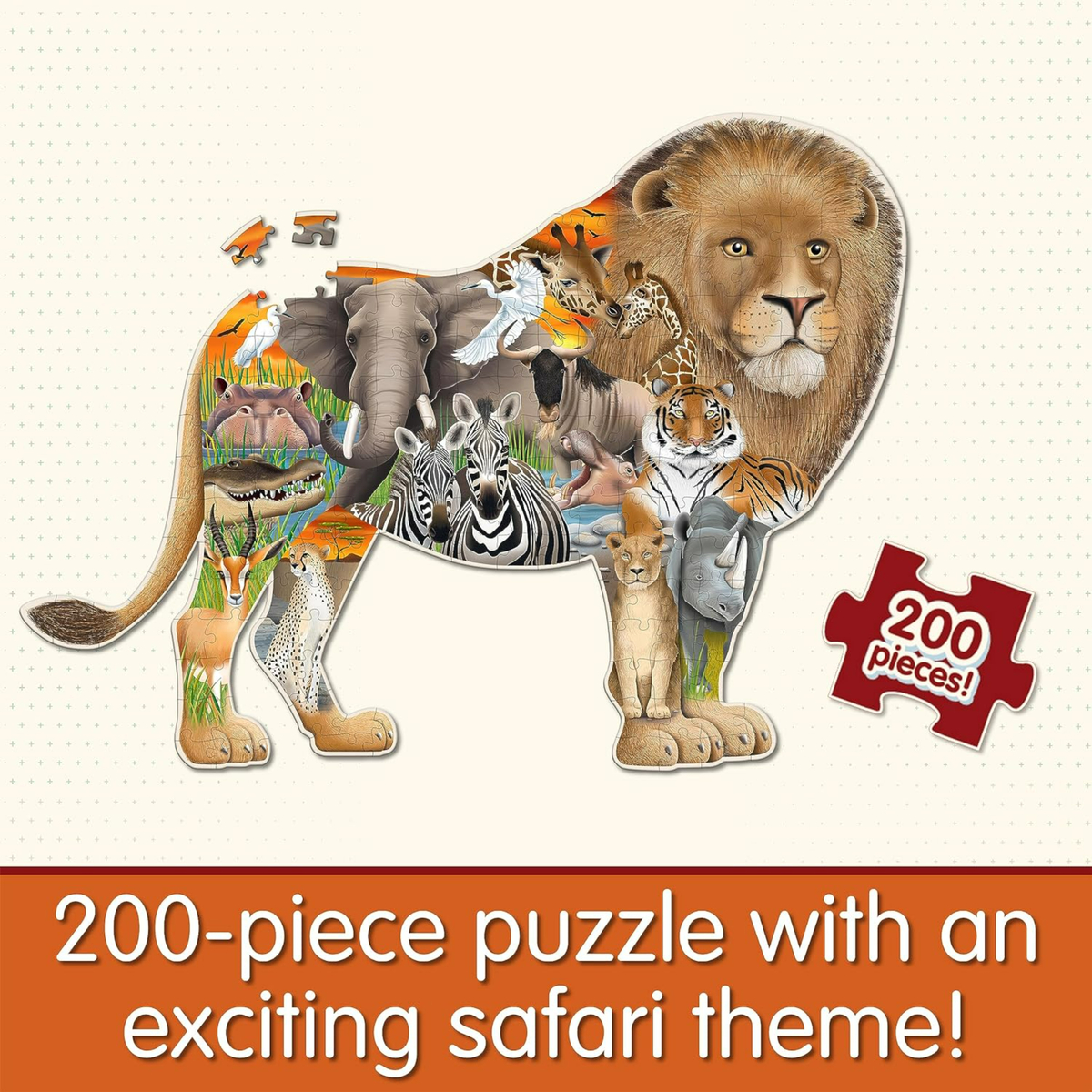 The Learning Journey Wildlife World Safari Puzzle, 200 pcs, Assorted, 223697