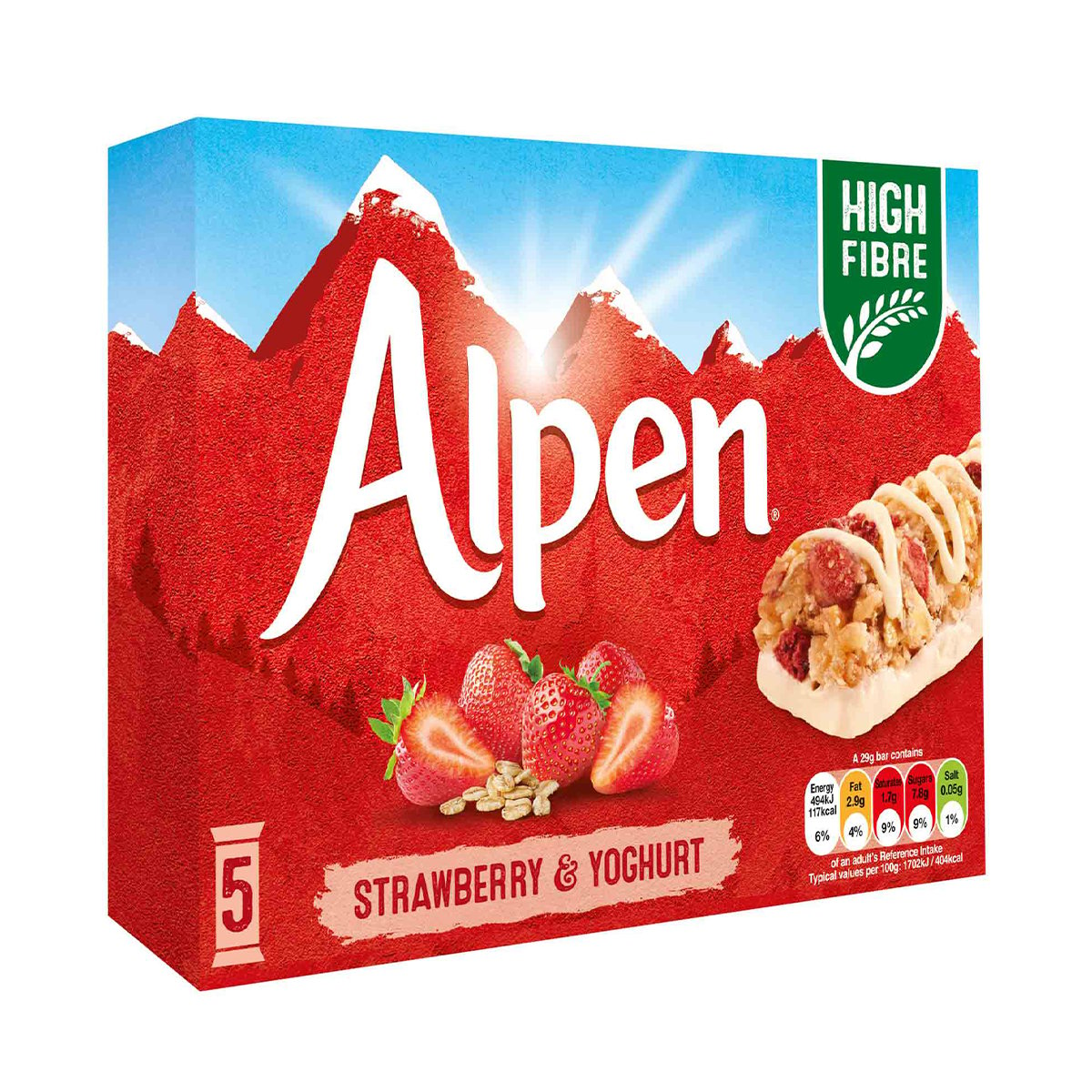 Alpen Strawberry & Yoghurt Cereal Bar 5 x 29 g