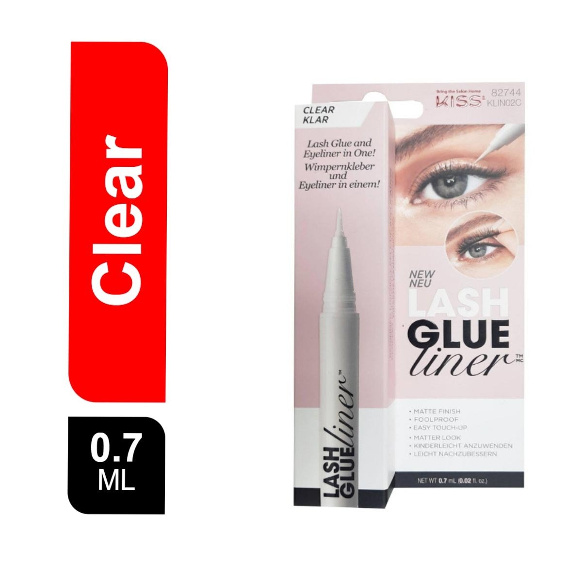 Kiss Lash Glue Liner Clear KLIN02C 0.7 ml