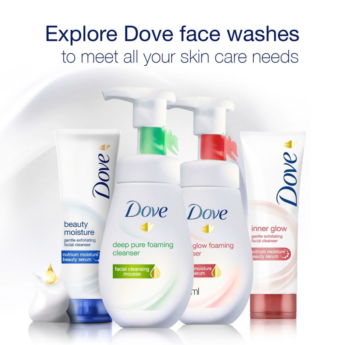 Dove Inner Glow Facial Cleansing Mousse 160 ml