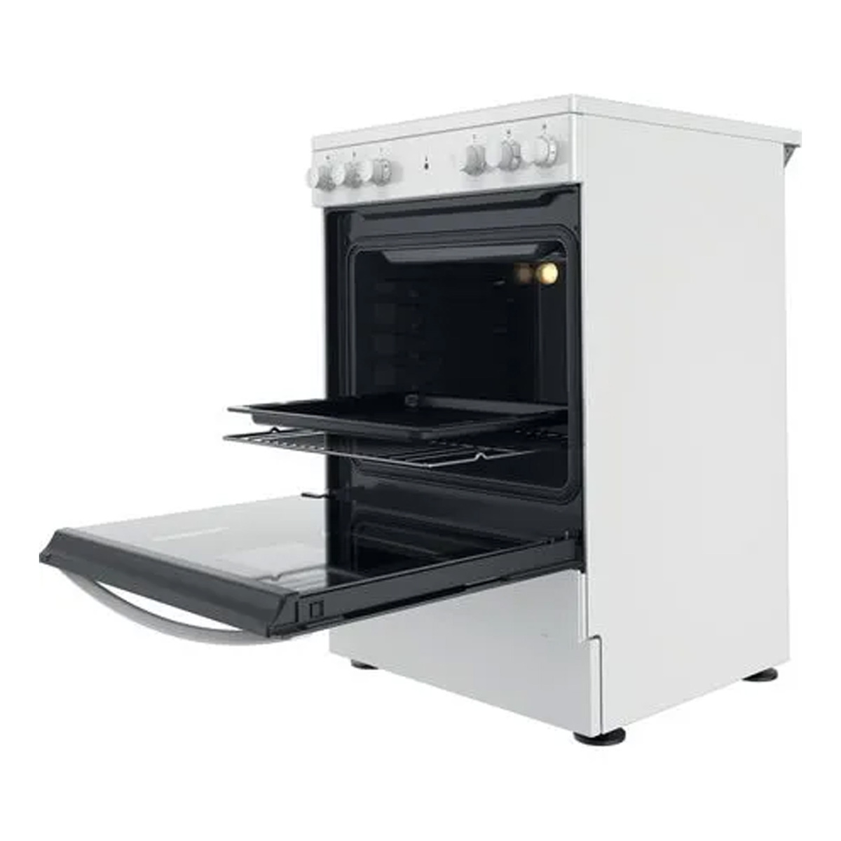 Indesit Cermaic Cooker, 4 Plates, 60 x 60 cm, White, IS67V5KHW