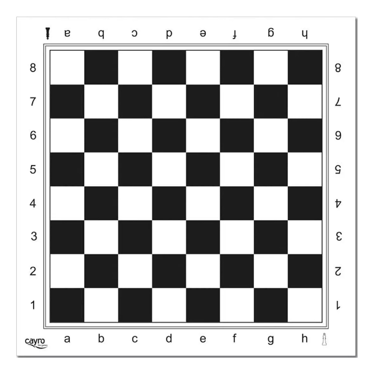 كيرو لوح شطرنج احترافي بلاستيكي ، أسود / أبيض ، 45 × 45 سم ، T-90/2