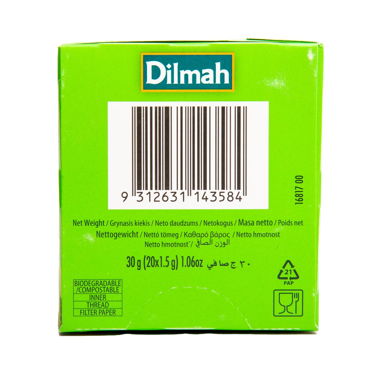 Dilmah Pure Green Tea 20 Teabags 30 g