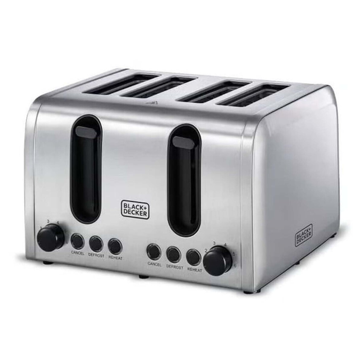 Black+Decker 4 Slice Toaster, 2100 W, Stainless Steel, ET444-B5