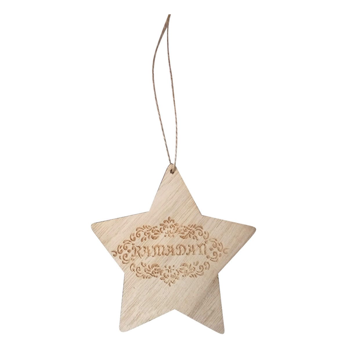 Party Fusion Wooden Ramadan Hanging Pendant, Assorted, RM01383