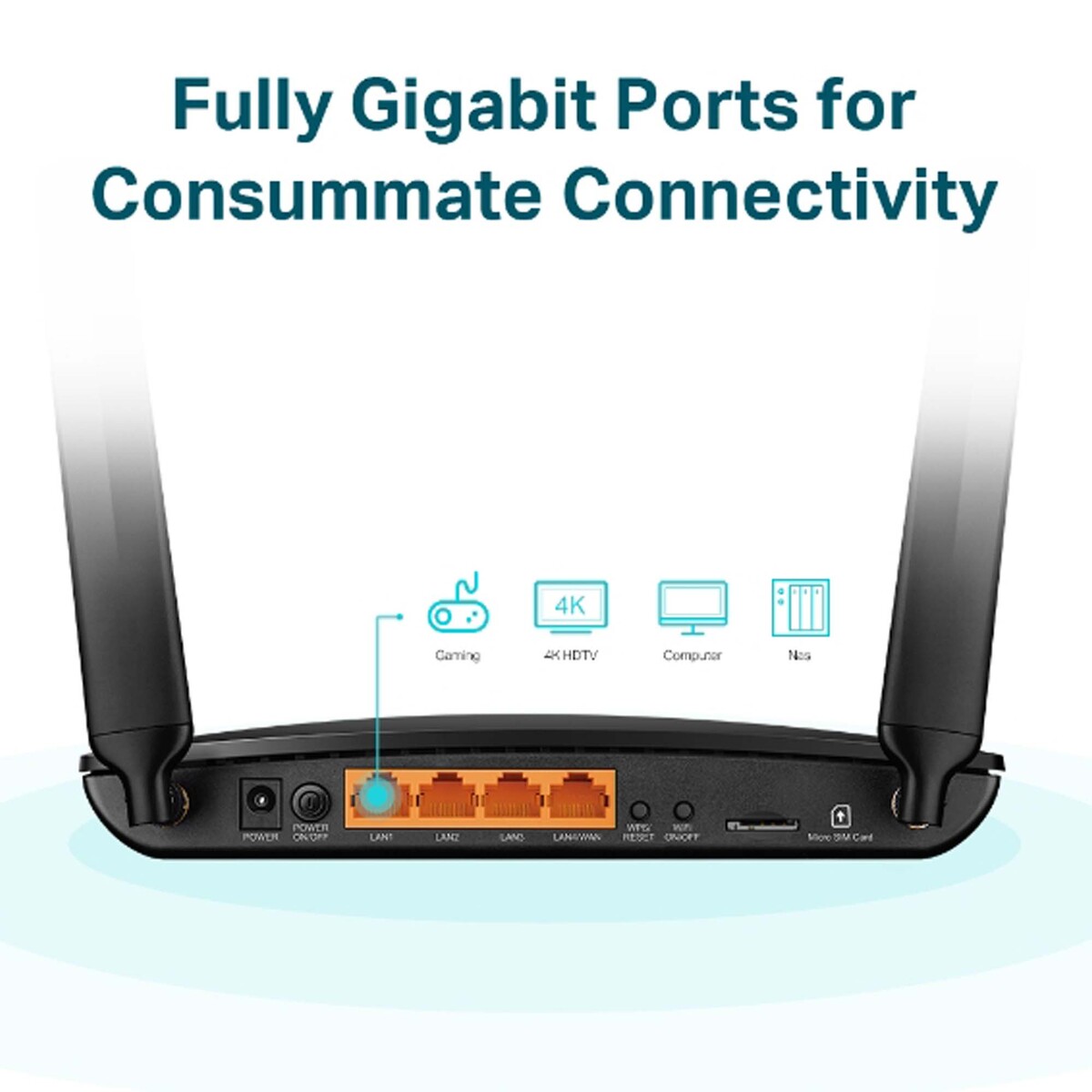 TP-Link Wireless Dual Band Gigabit Router, 4G+ Cat6, Black, AC1200