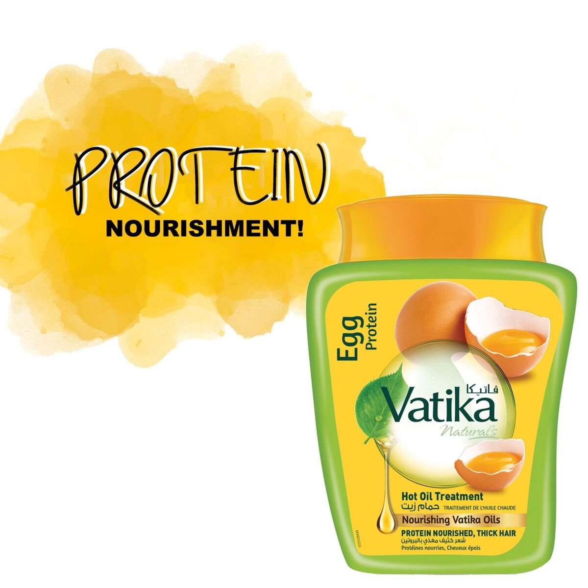Vatika Naturals Hammam Zaith Hot Oil Treatment Enriched With Egg Protein For Nourished & Thick Hair 1 kg