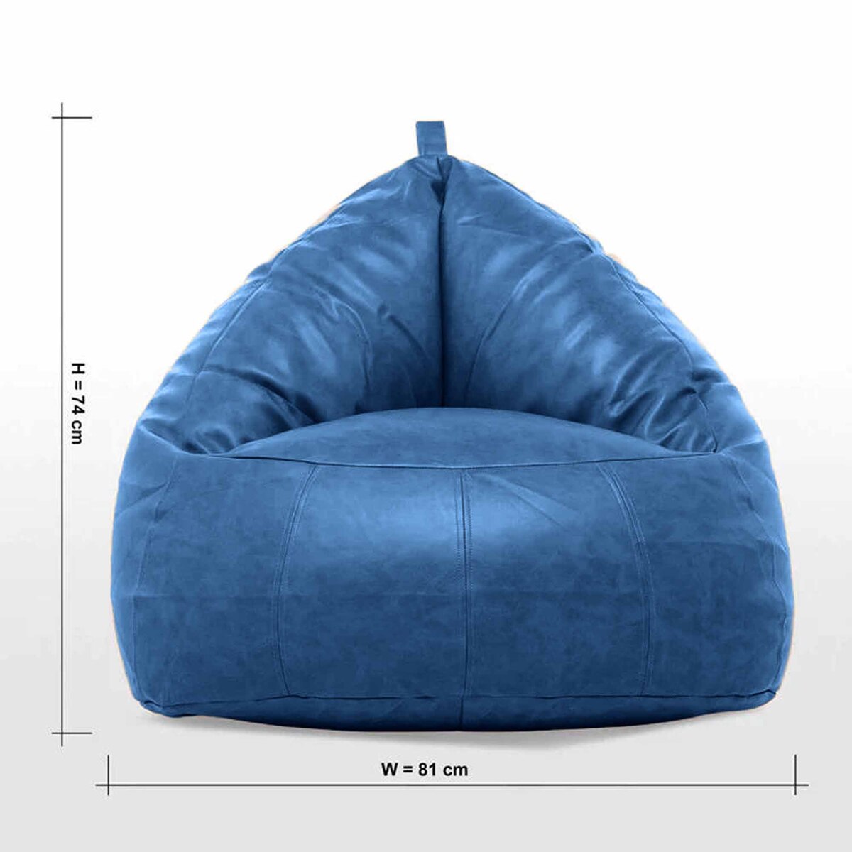 Cotton Home Luxury Leather Chair Blue 78x81x74cm