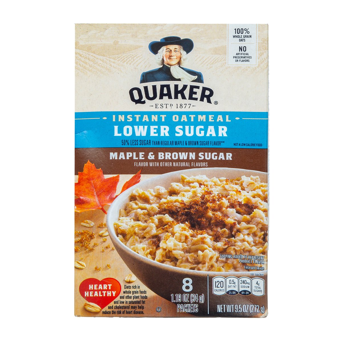 Buy Quaker Maple & Brown Sugar Instant Oatmeal 272 g Online at Best Price | Oats | Lulu UAE in UAE