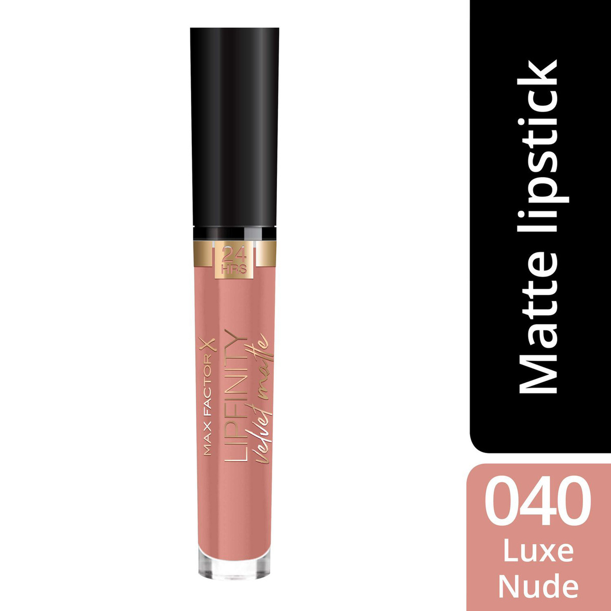 Max Factor Lipfinity Velvet Matte Liquid Lipstick, 040 Luxe Nude, 3.5 ml