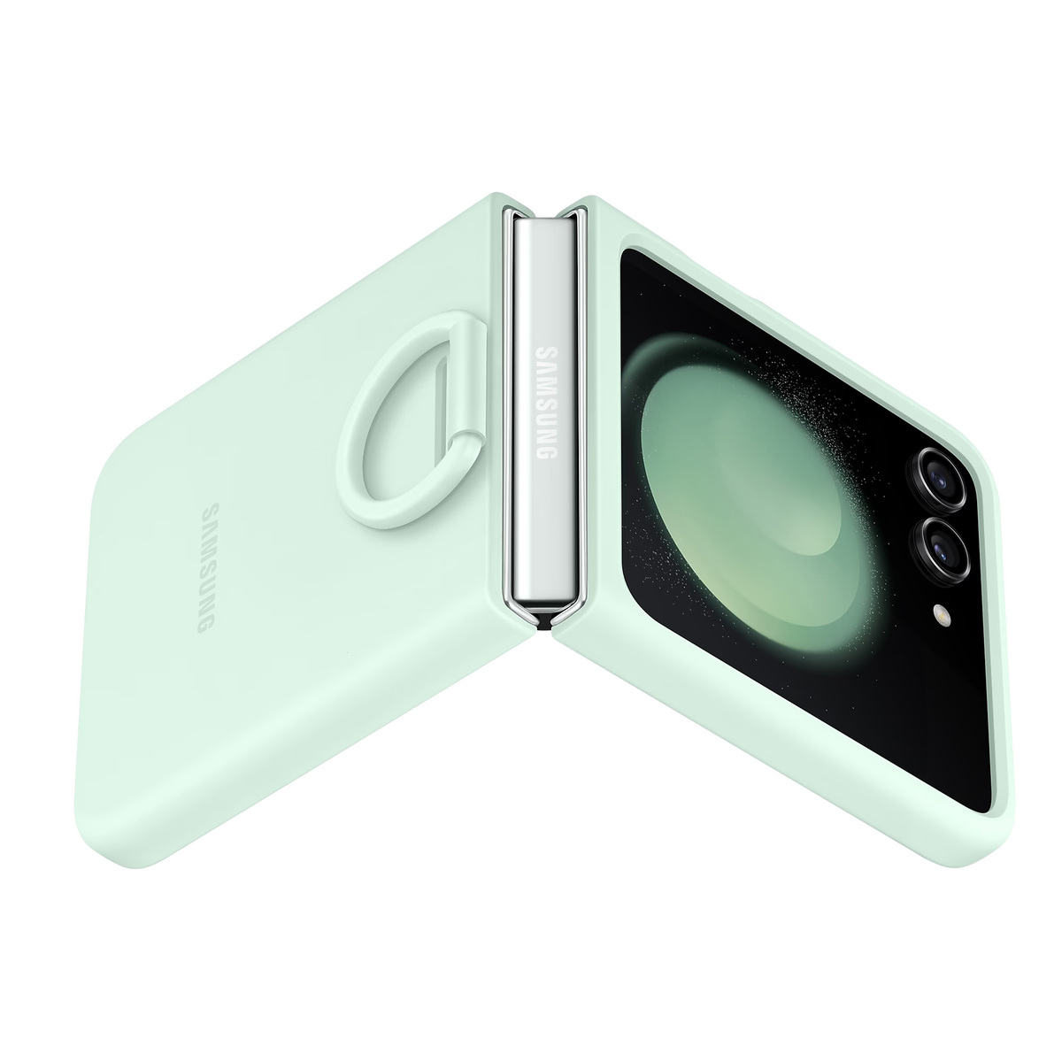Samsung Galaxy Z Flip5 Silicone Case with Ring Ocean Green(EF-PF731TMEGWW)