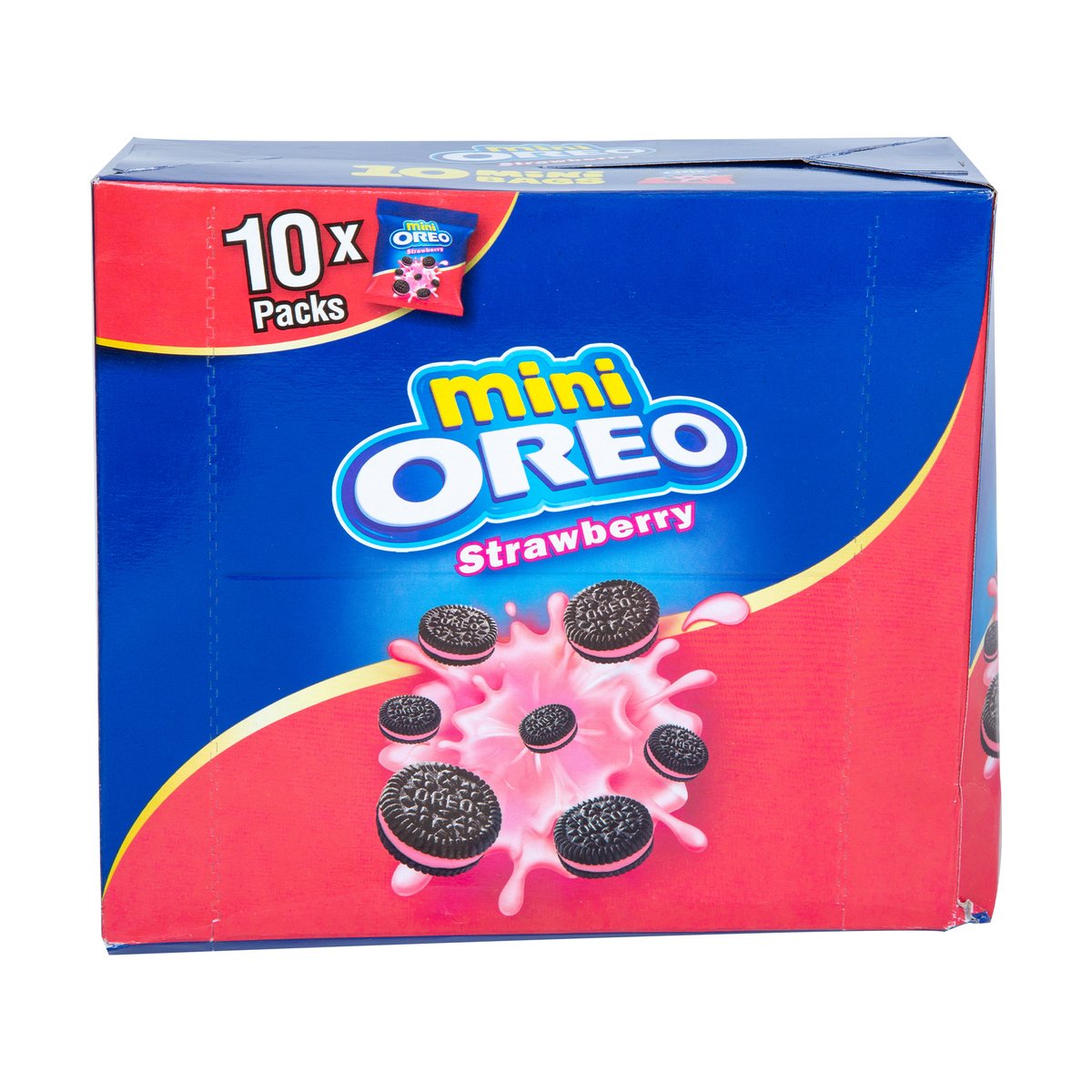 Buy Oreo Mini Strawberry Cookies 10 x 20.4 g Online at Best Price | Cream Filled Biscuit | Lulu Kuwait in Saudi Arabia