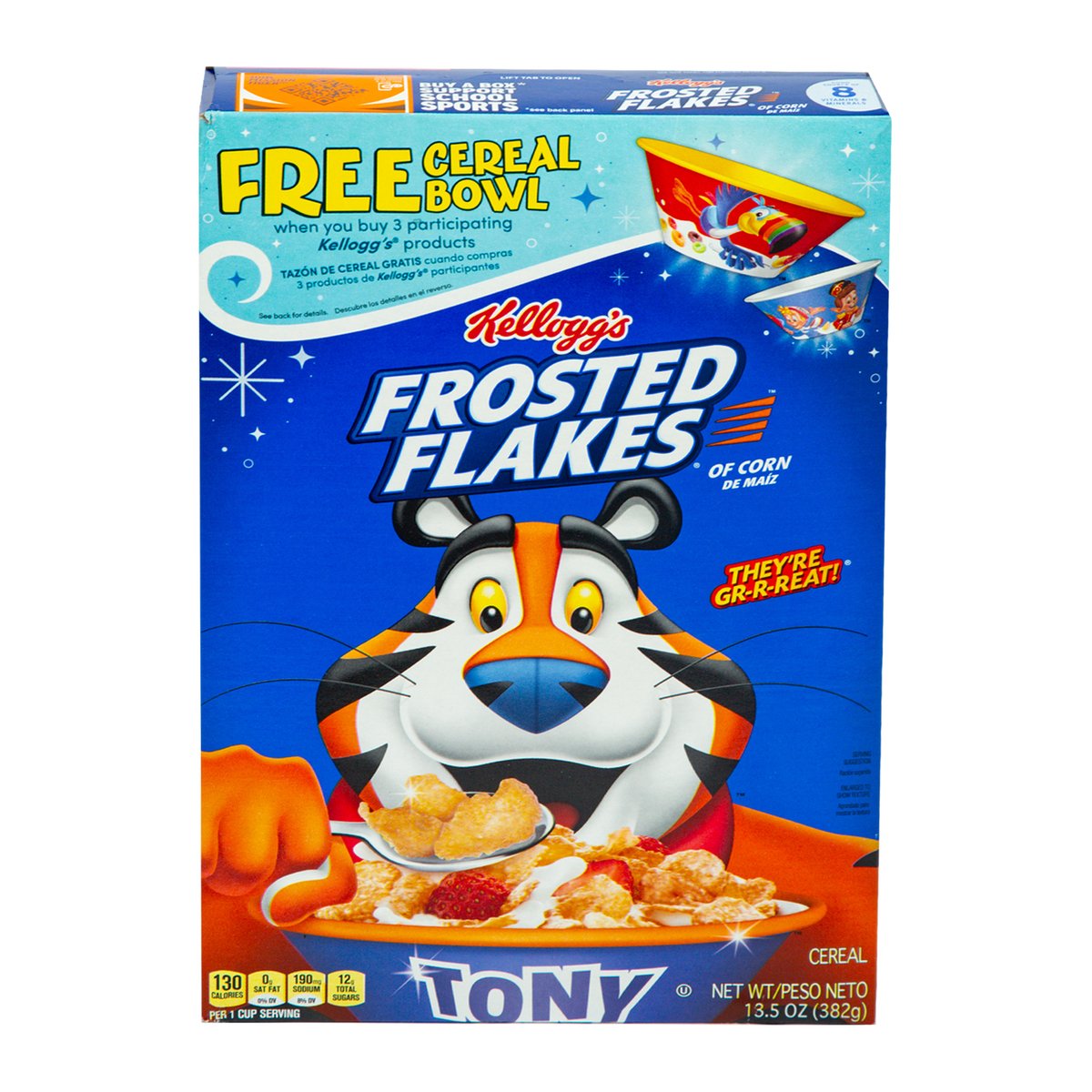 اشتري قم بشراء Kelloggs Frosted Flakes Cereal 382 g Online at Best Price من الموقع - من لولو هايبر ماركت Health Cereals في الامارات