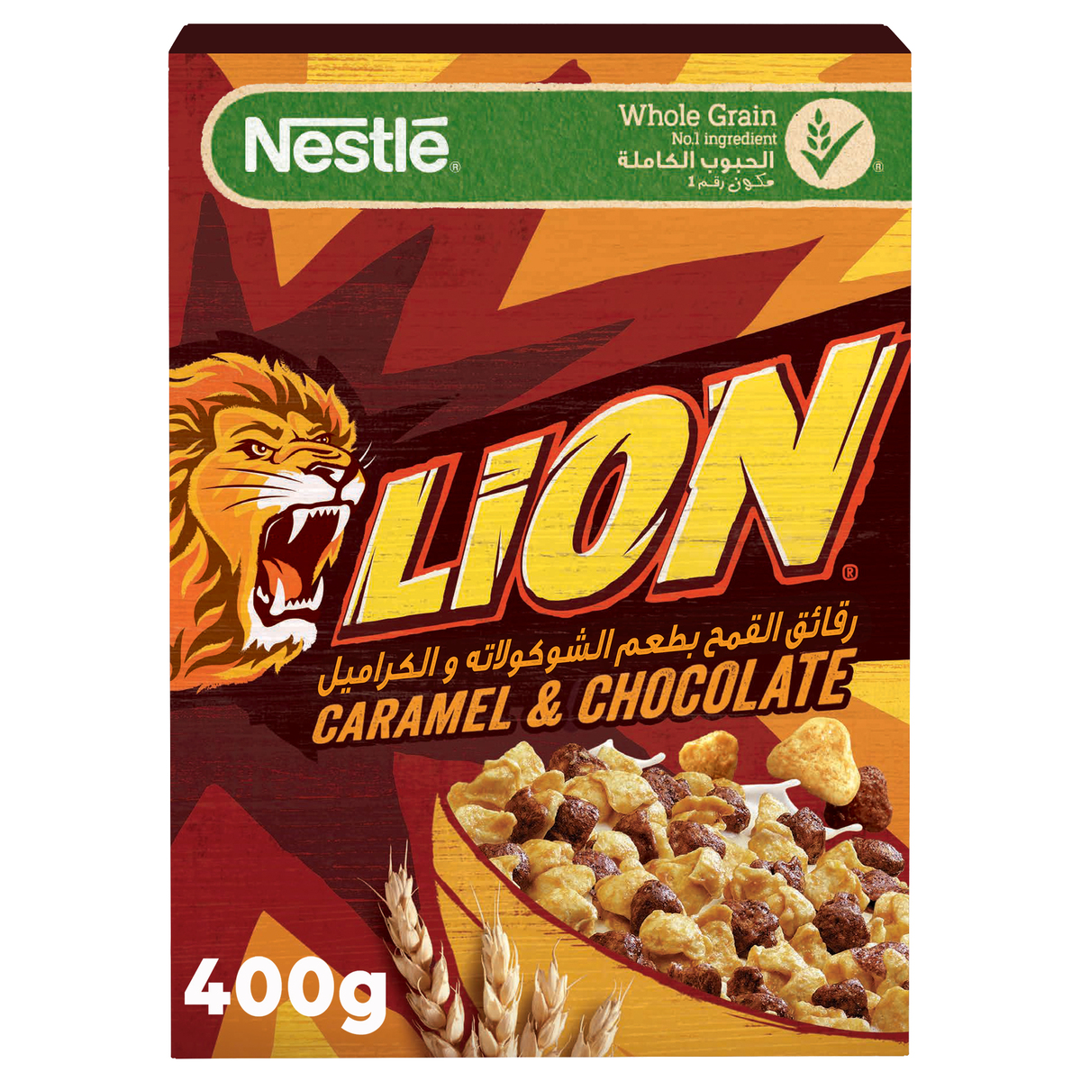 اشتري قم بشراء نستله ليون رقائق الإفطار بالكراميل 400 جم Online at Best Price من الموقع - من لولو هايبر ماركت Sugar&Choco Cereals في السعودية