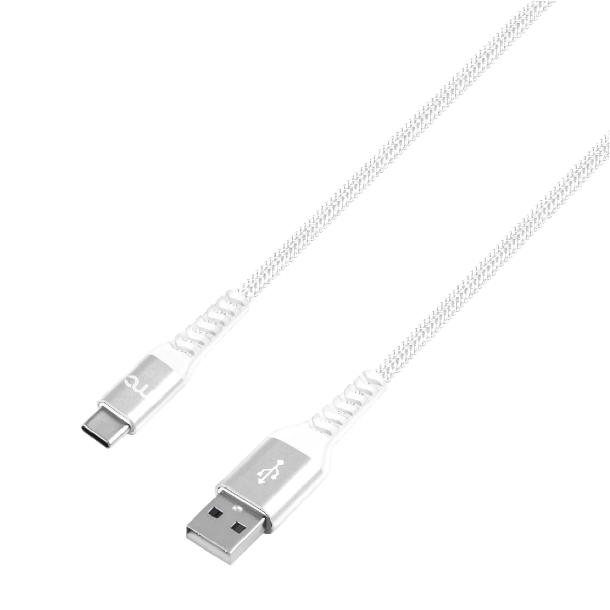 My Candy USB A to Type C Charge and Sync Braided Cable, 1.2 m, White, ACMYCN2019CBL019