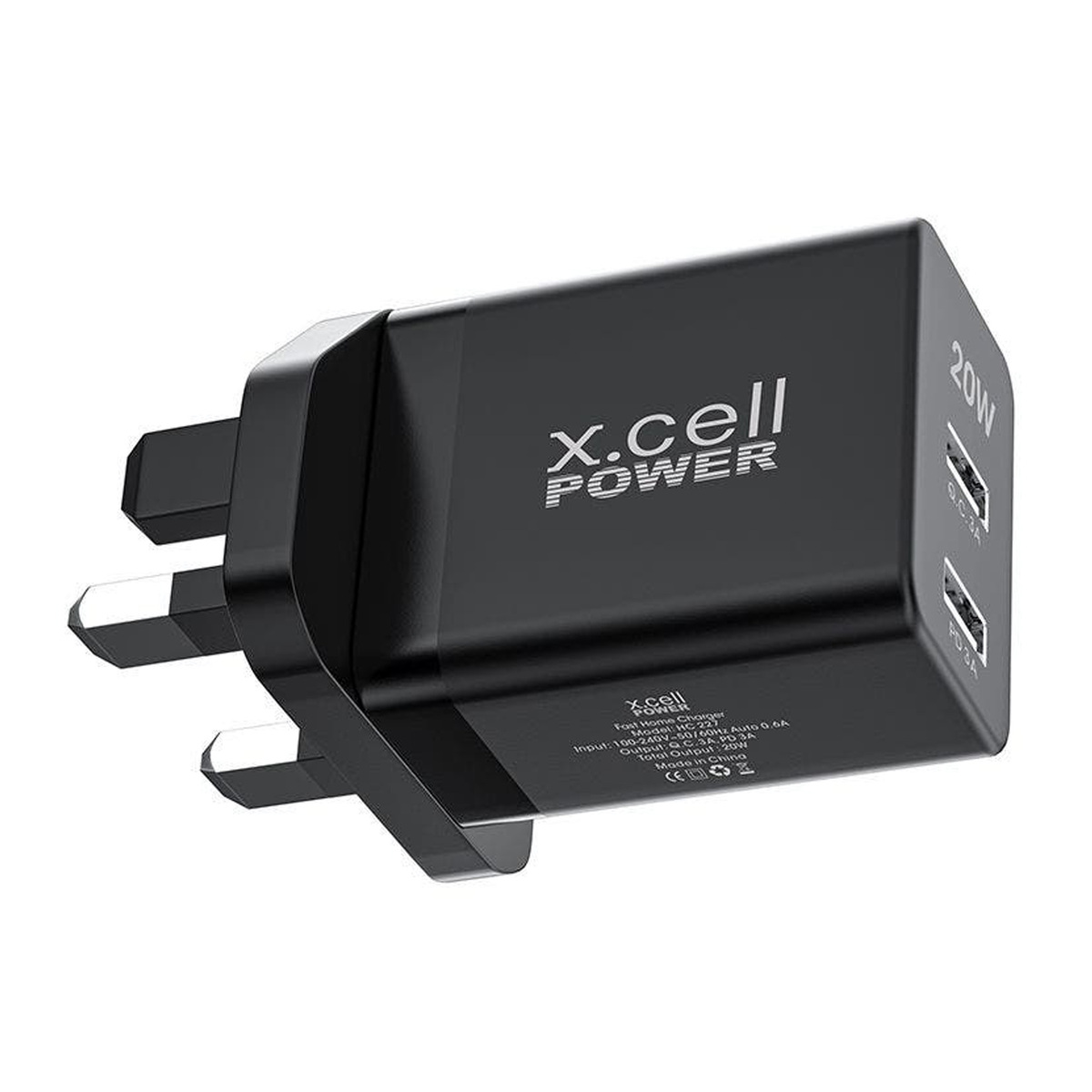 X.Cell 20 W Home charger, Black, HC-227