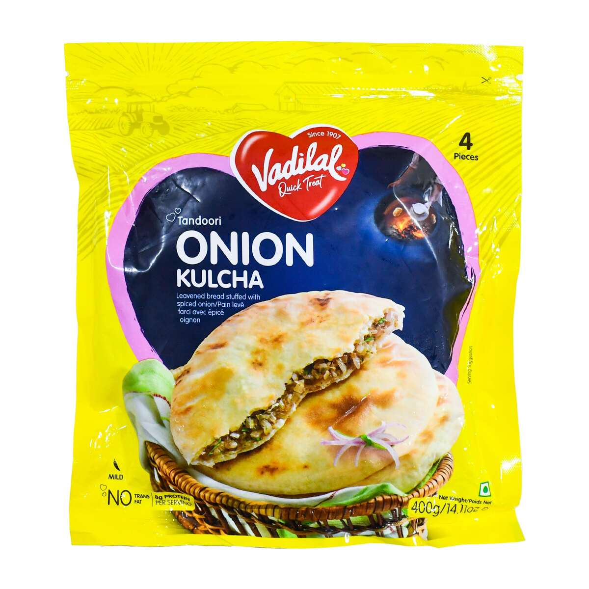 اشتري قم بشراء Vadilal Onion Kulcha 400 g Online at Best Price من الموقع - من لولو هايبر ماركت Ethnic Ready Meals في الكويت
