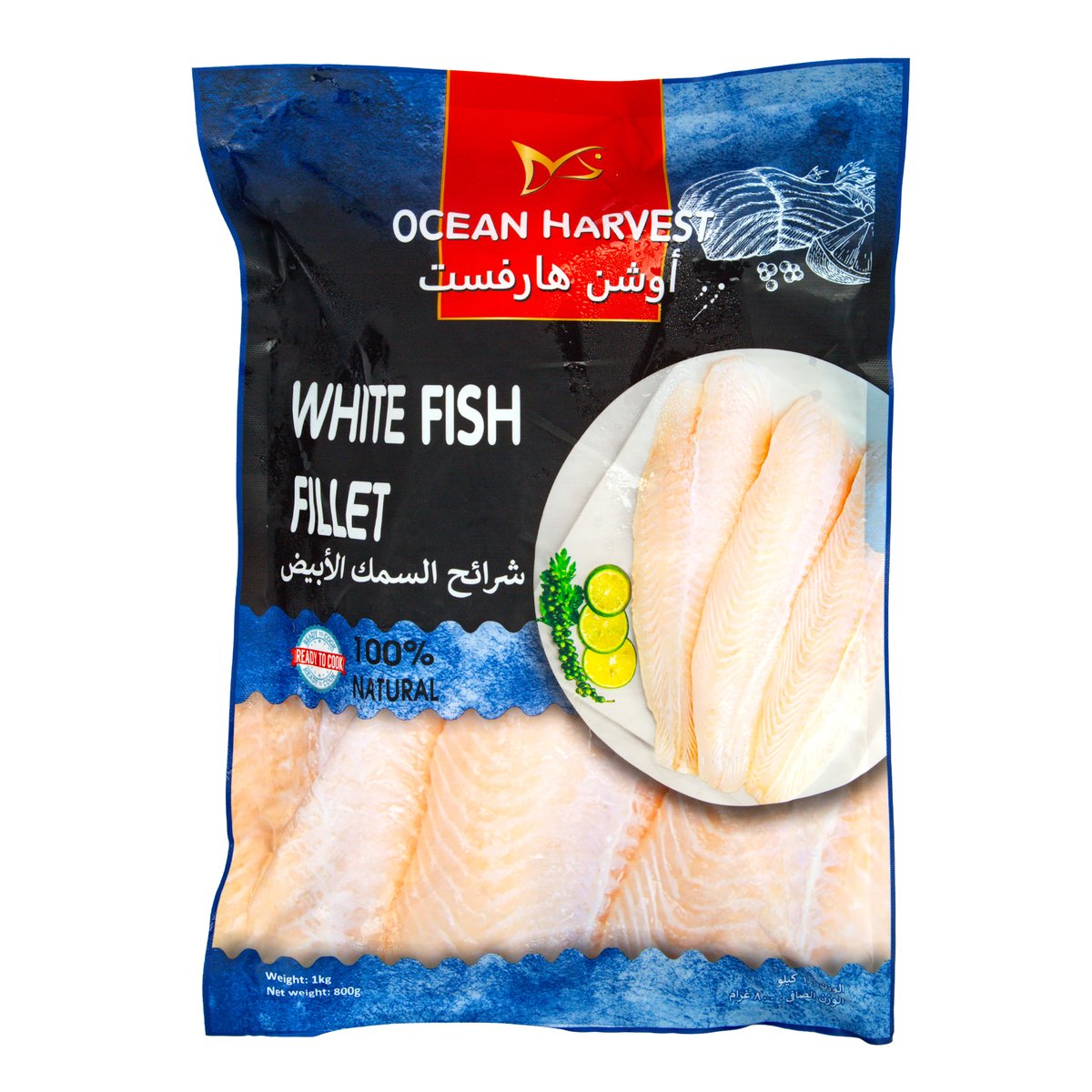 Buy Ocean Harvest White Fish Fillet 1 kg Online at Best Price | Frozen Whole Fish | Lulu UAE in UAE