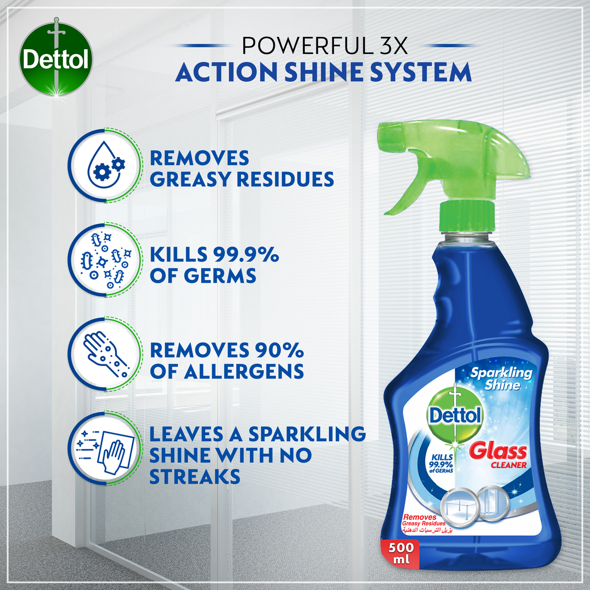 Dettol Healthy Glass Cleaner 500 ml