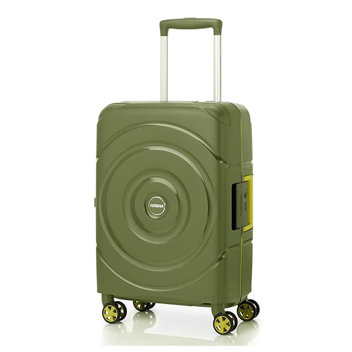 American Tourister Circurity Spinner Hard Trolley with TSA Combination Lock, 55 cm, Olive Green