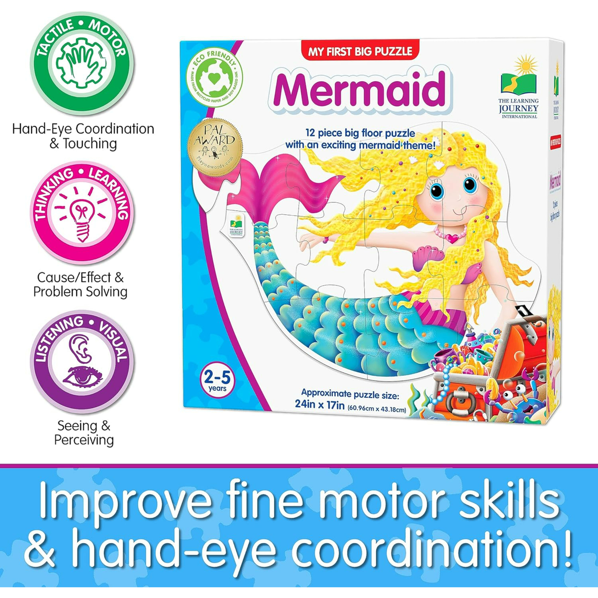 The Learning Journey My First Big Floor Mermaid Puzzle, 12 pcs, Assorted, 106433