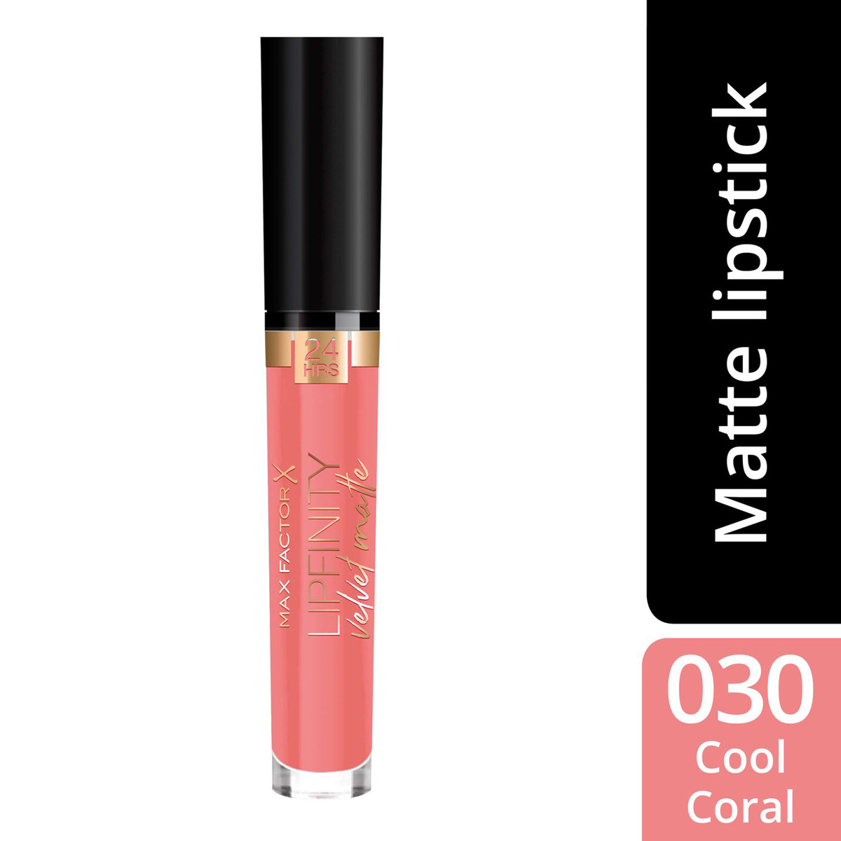 Max Factor Lipfinity Velvet Matte Liquid Lipstick, 030 Cool Coral, 3.5 ml