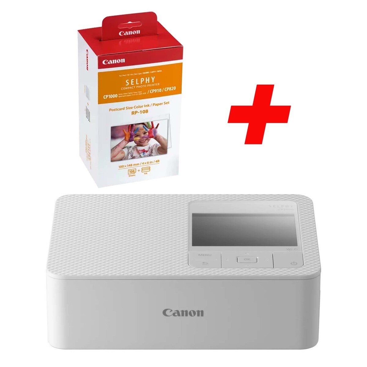 Canon SELPHY CP1500 Colour Portable Photo Printer - White + Canon RP-108  Colour Ink + 100 x 148 mm Paper Set, 108 Sheets Online at Best Price, Photo Printer