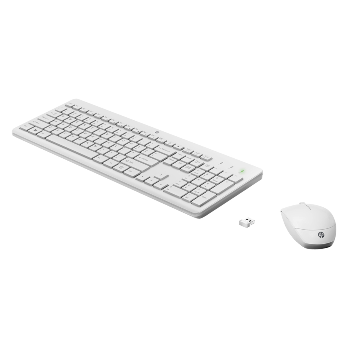 إتش بي 230 مجموعة لوحة مفاتيح وفأرة لاسلكية 1600 نقطة لكل بوصة باللون الأبيض