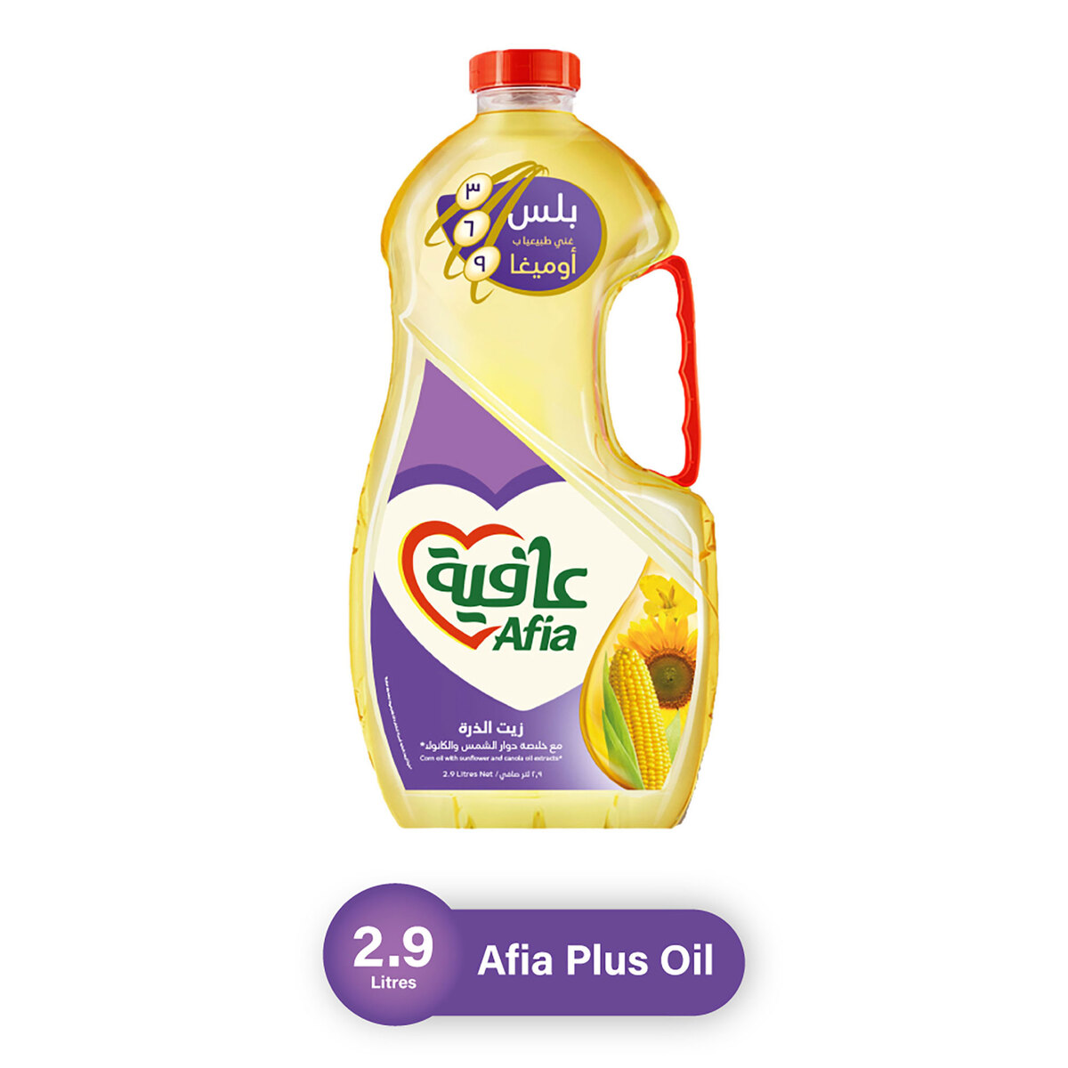 اشتري قم بشراء عافية أوميغا بلس زيت دوار الشمس و زيت الكانولا 2.9 لتر Online at Best Price من الموقع - من لولو هايبر ماركت Corn Oil في السعودية