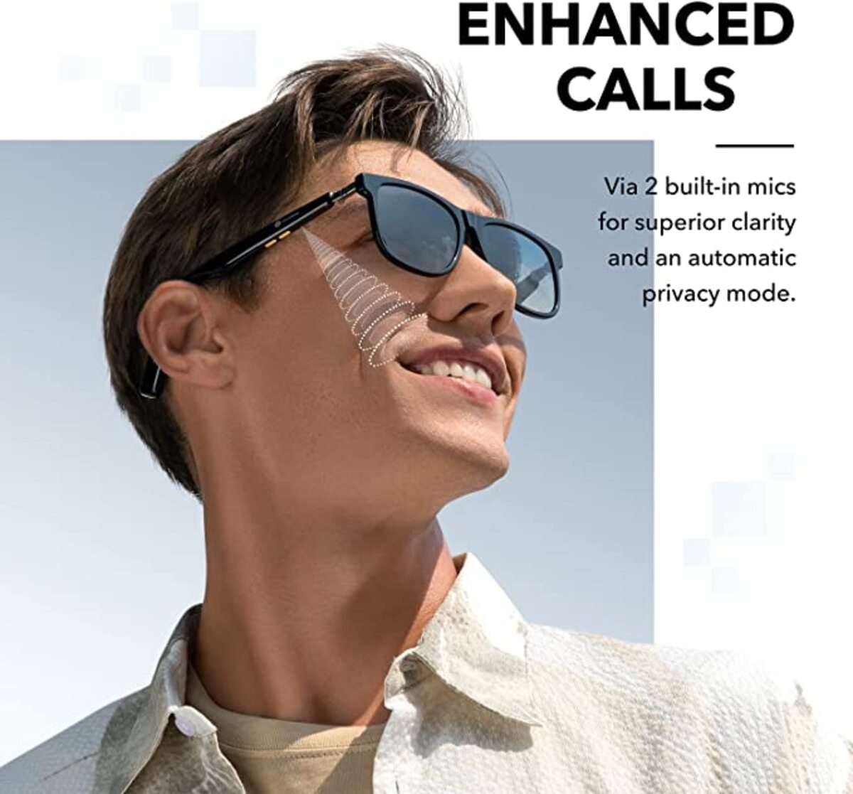 Soundcore by Anker, Soundcore Frames Wander Bluetooth Audio Smart Glasses, Interchangeable Frames, Open Ear Surround Sound with 4 Speakers, Polarized Lenses, 2 Mics, Clear Calls, Voice Control, App