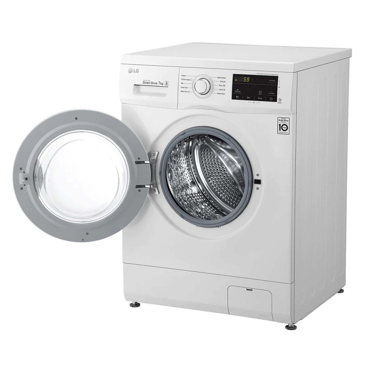 LG 7 Kg Front Load Washing Machine, White, FH2J3QDNL02