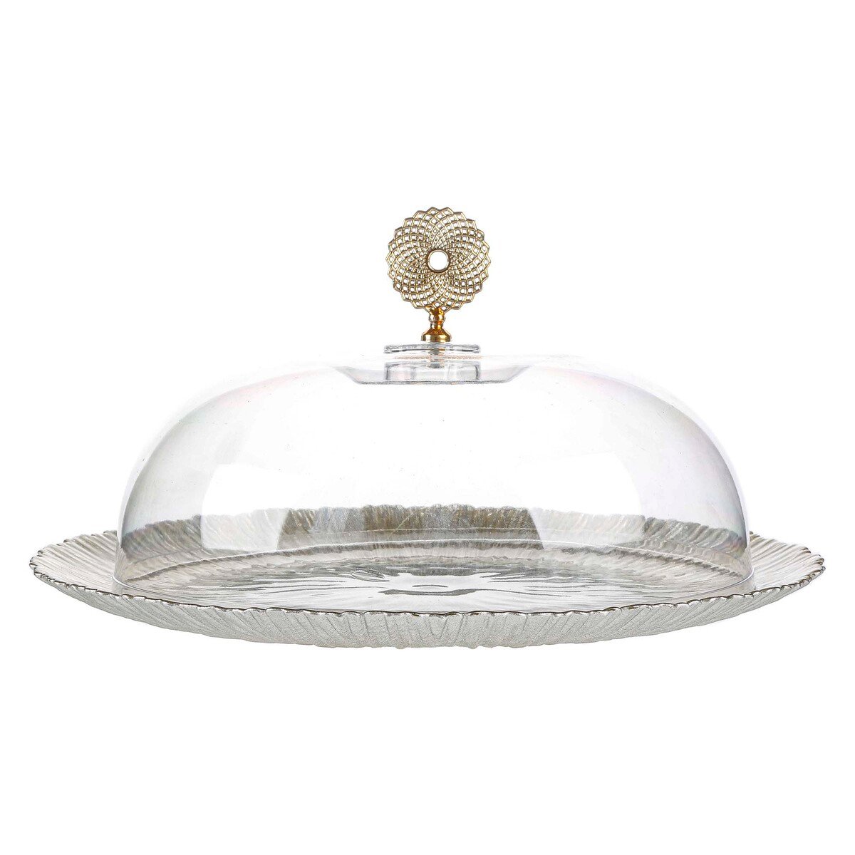 Glascom Glass Base With Acrylic Dome Decorative Bowl, 30 cm, FV28