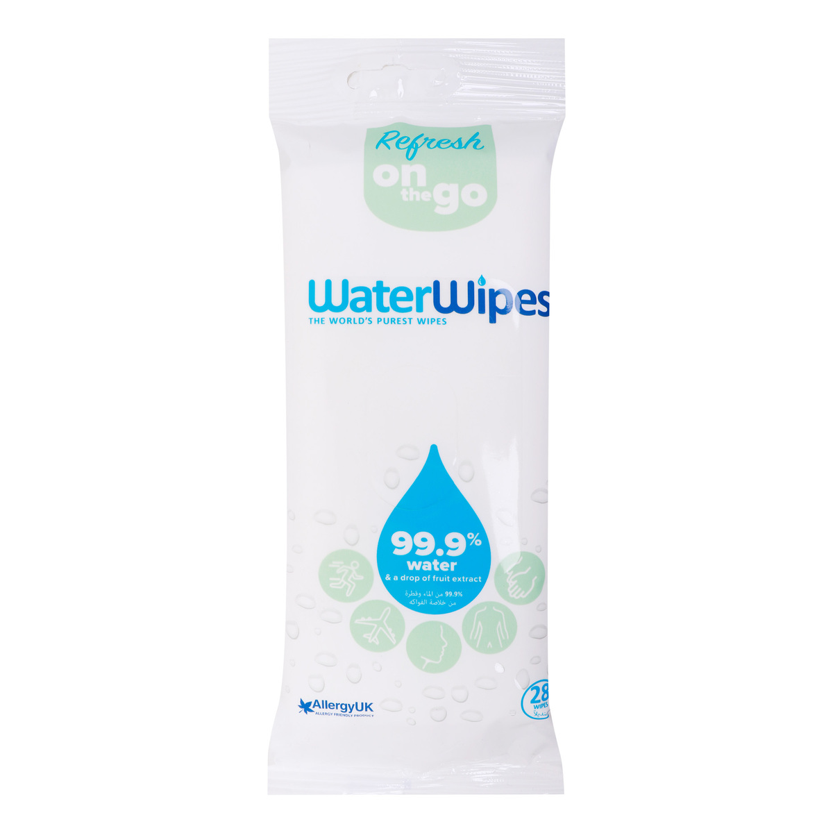 WaterWipes Refresh On The Go Wipes, 28 pcs